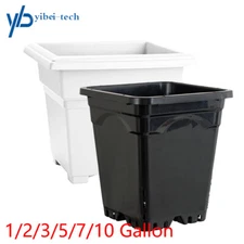1/2/3/5/7/10 Gallon Re-Usable Square Nursery Pot Plastic Grow Pots Plant 5/10PCS