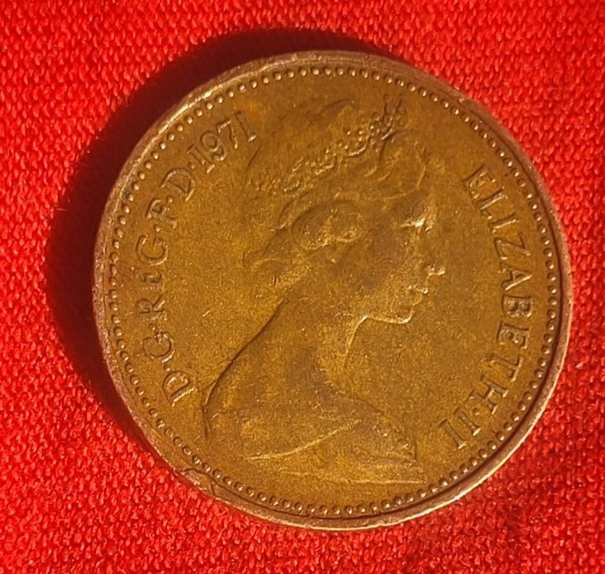 1 penique nuevo Reino Unido 1971 Original ELIZABETH.II D. G. REG. F.D. 1971 raro Foto 3 de 3