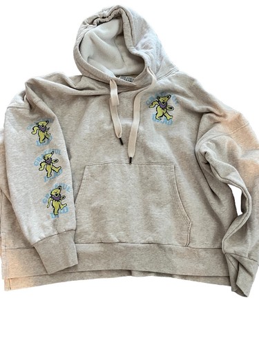 American Eagle Size S Oversized Beige Grateful Dead Graphic Big Hug Hoodie Comfy - Picture 2 of 2