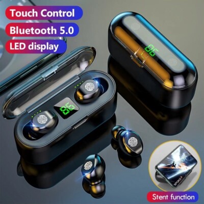 F9 True Wireless Bluetooth Earbuds 5.1 Stereo Headset with Charging Case