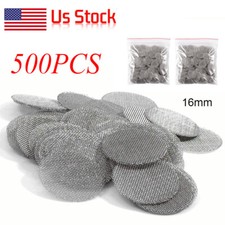 500Pcs 16mm Tobacco Smoking Screen Pipe Filter Mesh STAINLESS STEEL PIPE SCREENS