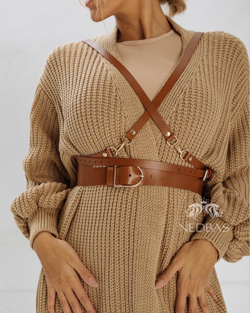 Leather harness belt deals