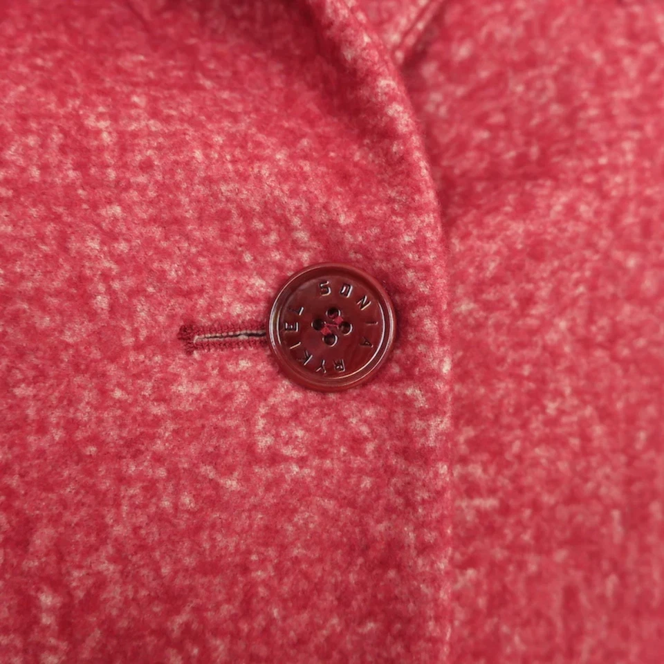 Sonia Rykiel Blazer 红色棉羊毛 34 码三扣夹克 — 第 2/4 张图片