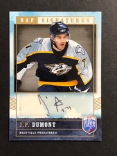 J.P. Dumont Predators Signed 2006-07 UD Be a Player Hockey Card #JD Auto 