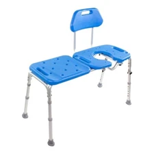 Bath Transfer Bench with CUTOUT Deluxe ALL-ACCESS Chair for Tub Shower Transfers