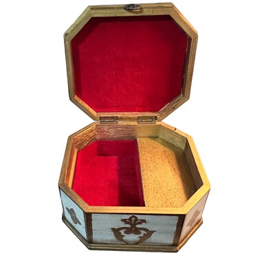 Vintage Victorian Style Wooden Jewelry Box 