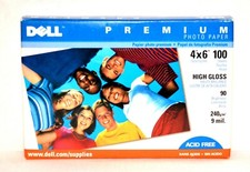 Dell Premium Photo Paper - 100 Sheets, High Gloss, 4 x 6, 90 Brightness New/Se