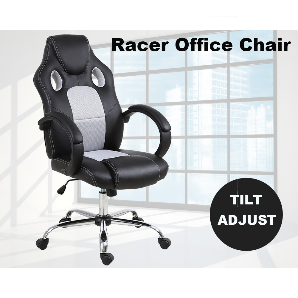 Executive Computer PU Leather Mesh Seat Game Office Racing Racer
