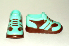 Barbie Doll Shoes Sneakers Blue Brown Lace Up FASHION FEVER 2005 Arch Foot 474