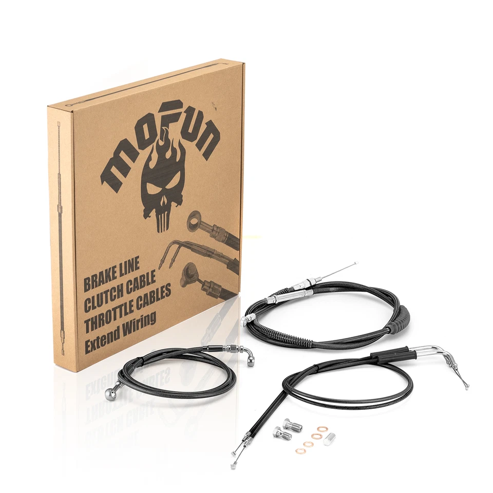Kit de cable extendido manual MOFUN 14” 16” para Harley Dyna Super Glide no ABS Foto 4 de 4