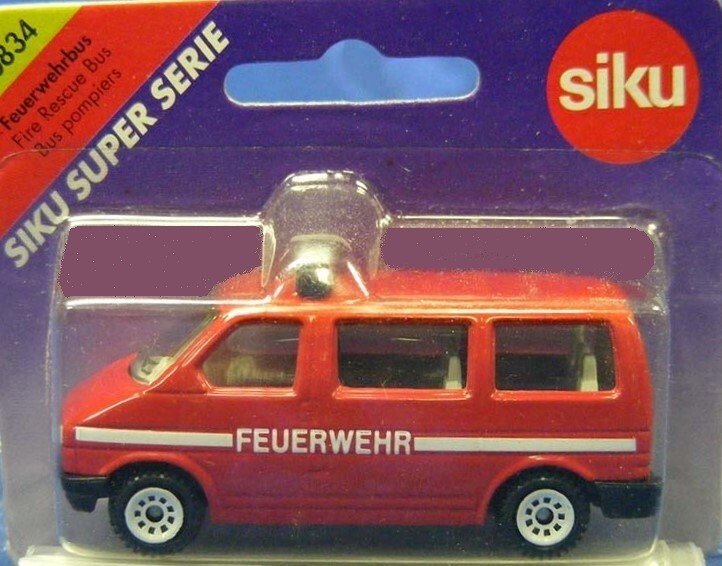 Siku 0834 Volkswagen Fire Bus - Feuerwehr 1/64 S Scale Die
