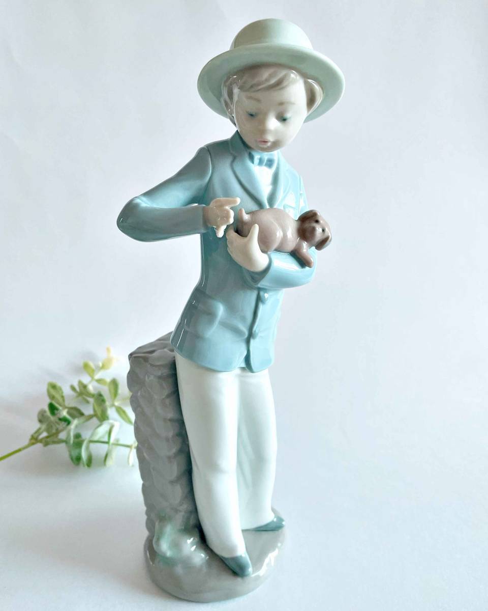 NAO Boy Dog Figurine 10