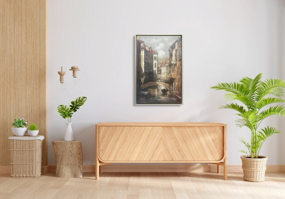 Hungryartist - оригинальная картина Венеции вид на холсте 24 x 36 в рамке - Изображение 2 из 4