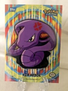 4 of 10 #24 Arbok Puzzle Piece Animation Pokemon Topps Card NM