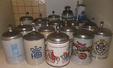 Brauerei Steinkrüge 0,5 l - Zinndeckel-Krug - Auswahl zum Aussuchen