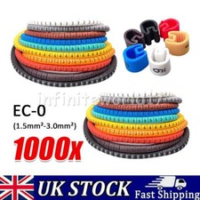 1,000 PCS EC-0 Electrical Cable Wire Number Coloured Marker 0 to 9 For 1.5-3mm²