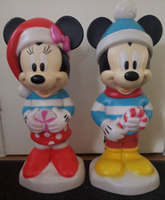 Disney Mickey  Minnie Mouse Lighted Blow Mold Christmas Set 2022 NEW Gemmy