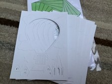 Hot Air Balloon Paper Iris Folding  8 x Scene Embossed Panels + Pattern