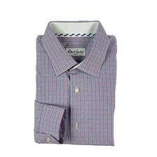 Robert Graham Blue Pink Men Button Front Size 16.5 42 Excellent