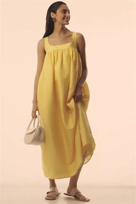 Anthropologie sundress PINNACLE Shruti Sancheti yellow babydoll maxi dress XS-image
