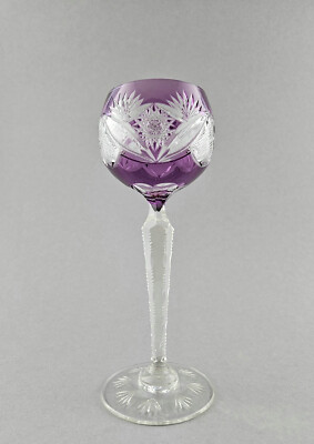 Jugendstil - Römer / Weinglas, violett überfangen. VSL Val Saint Lambert.
