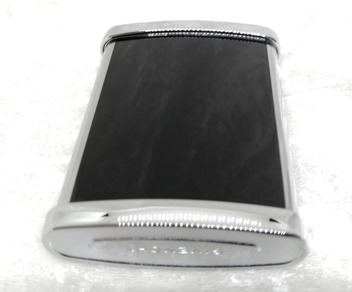 GIVENCHY Black Silver Tone Cigarette Portable Compact Pocket GIVENCHY Black Silver Tone Cigarette Portable Compact Pocket