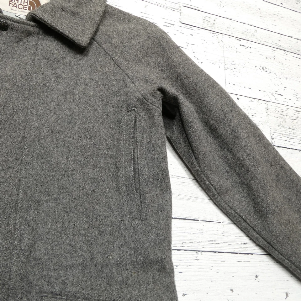 Chaqueta de lana vintage The North Face para hombre pequeña gris abrigo guisante blazer deportivo Foto 4 de 4