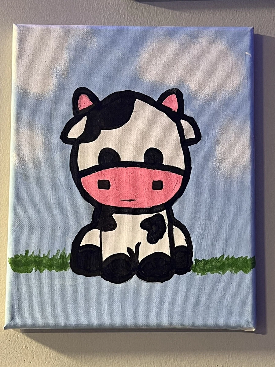 Acrylic “Cute Cow” Painting on 8x10 Canvas By M.G