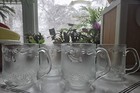 Vtg Duralex Versaille Frosted  Christmas Mugs - Bell/Ornament Design - Set Of 4 — photo 2