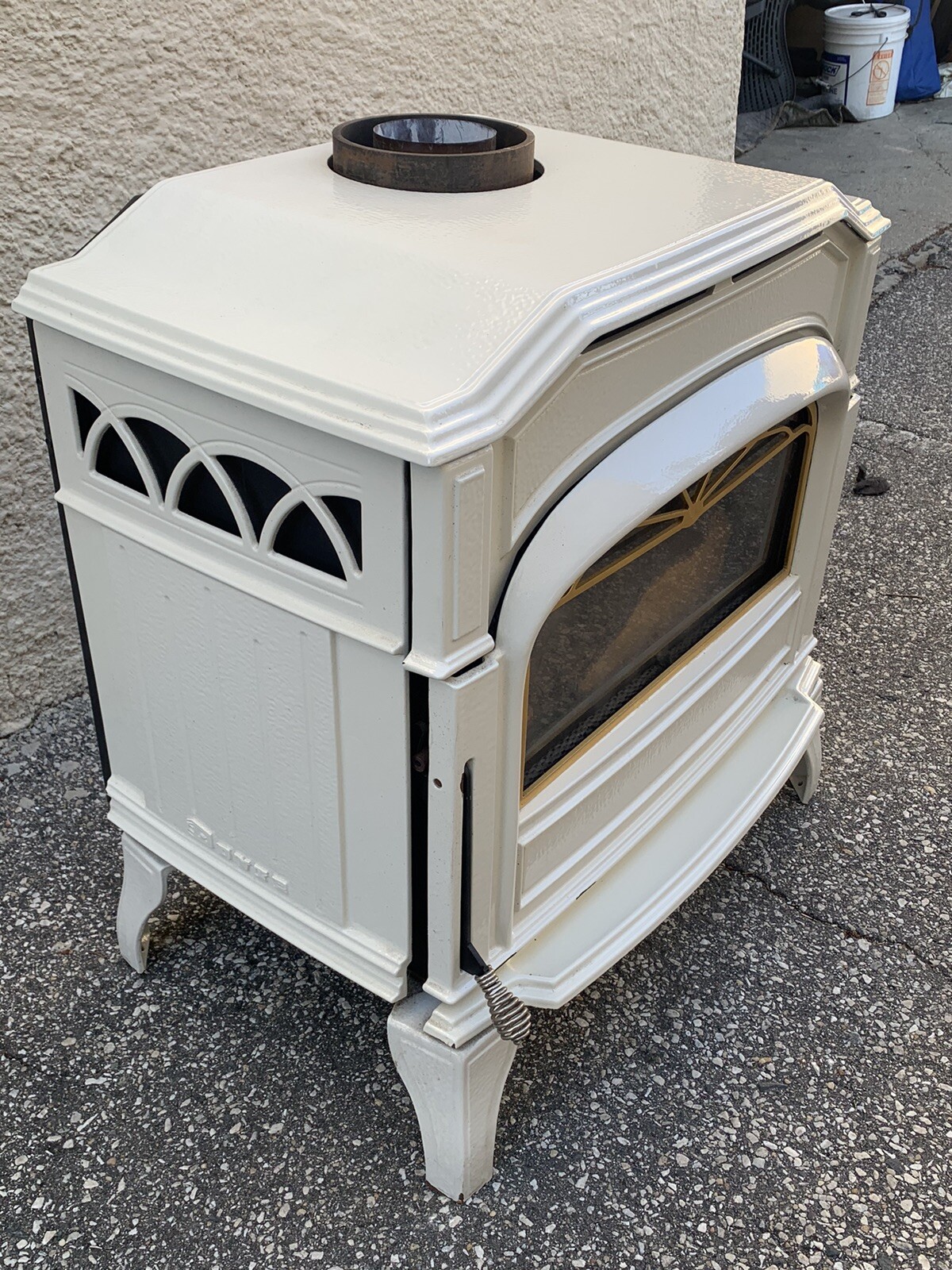 Dovre by Heatilator DV750 Natural gas white enameled cast iron stove  28,400btu | eBay