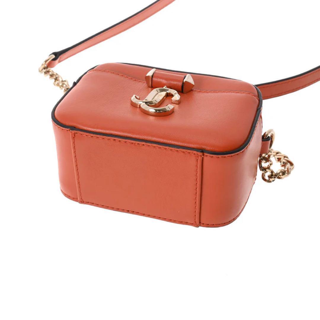 Jimmy Choo Micro Hale Amber Orange Shoulder Bag Gold Hardware 11cm 