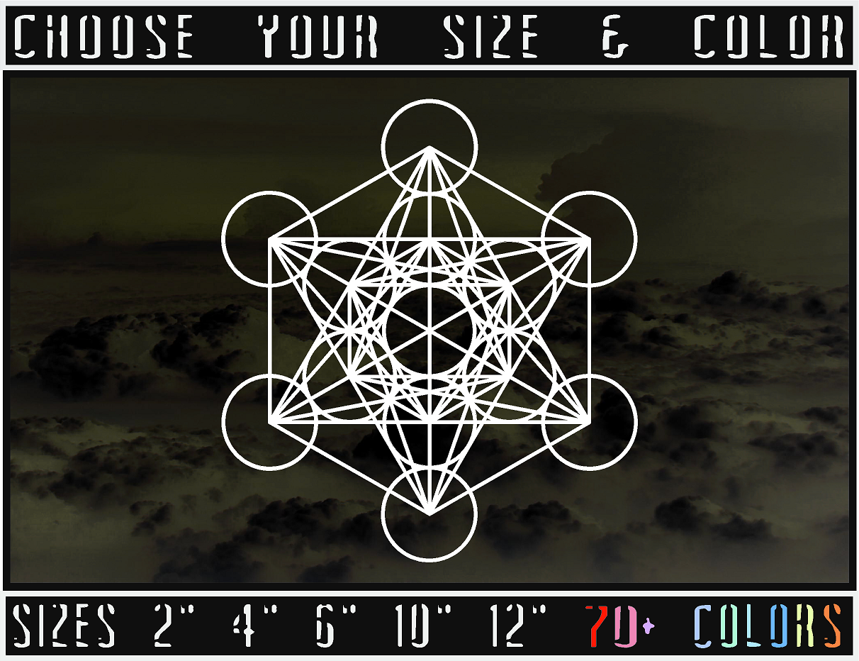 Metatron's Cube Sticker (x2) Vinyl Decal Sacred Geometry Car Wall Phone Yeti etc