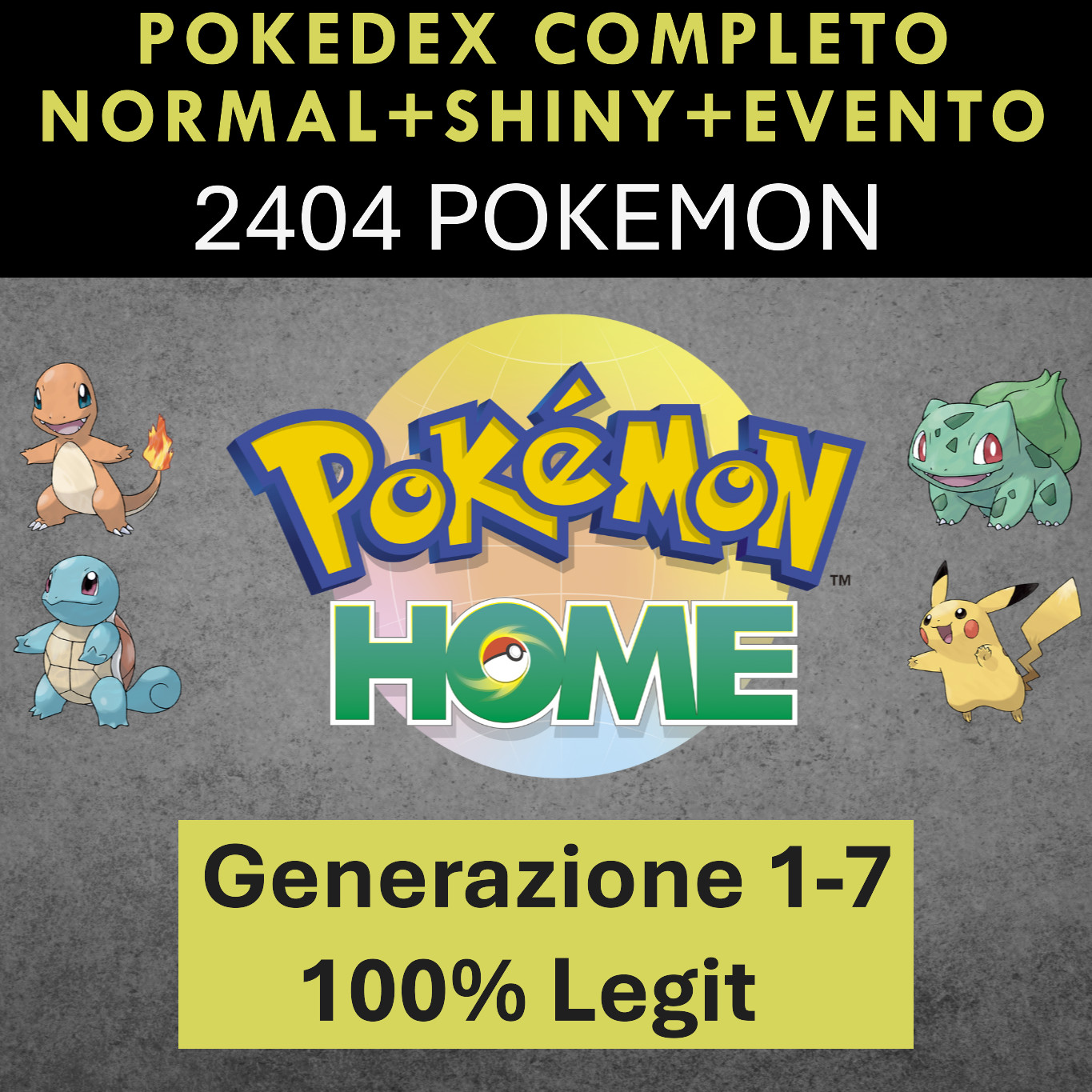 POKEMON Home Living Dex Pokedex Complete Normal + Shiny + Event Gen 1-7 Legit