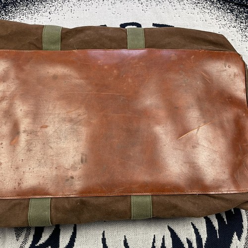 Bolso de fin de semana LL Bean Duffel vintage años 80 lona cuero ribete con correa barco bolso - Imagen 13 de 24