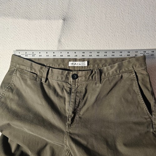 Rail Mens 36W Chino Outdoor Hiking Pants Green Stretch Casual - Picture 5 of 9