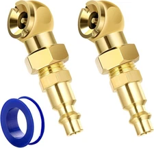 2Pcs Closed Air Chuck, 1/4" FNPT Portable Closed Flow Tire Chuck Inflator Nozzle