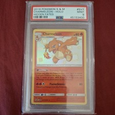 PSA 9 : Pokemon Charmeleon SV7/SV94 Sun & Moon Hidden Fates Shiny Holo Rare 