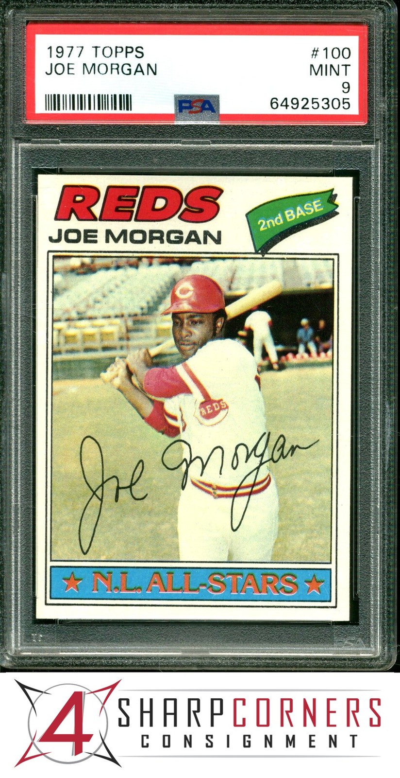 1977 TOPPS #100 JOE MORGAN REDS HOF PSA 9