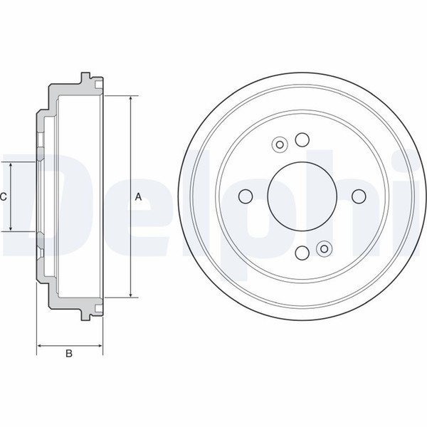 2X Delphi Bremstrommel BF550 FüR KIA SA Picanto 1 LPG Crdi-image