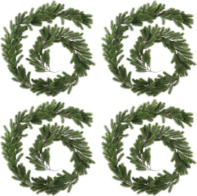 Christmas Pine Greenery Garlands Artificial Winter Faux Holiday Season Outdoor G