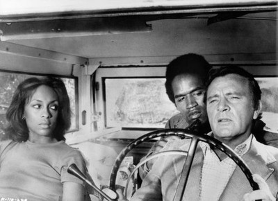 Lola Falana watches as OJ Simpson points gun at Richard Burton fro- Old Photo