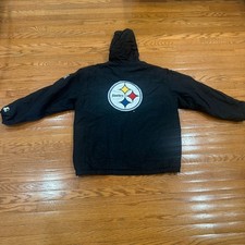 Vintage Starter Classic Team NFL Pittsburgh Steelers Hooded Coat Size XL Jacket