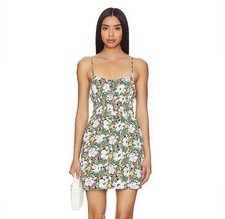 Faithfull the Brand White Floral Smocked Mini Dress 6