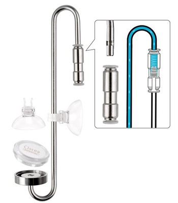 Clscea Aquarium Stainless Steel CO2 Diffuser Atomizer with Integrated Check V...