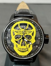 Invicta S1 Rally 19714 Men's 48mm Mechanical Skull Skeleton Watch Yellow Black