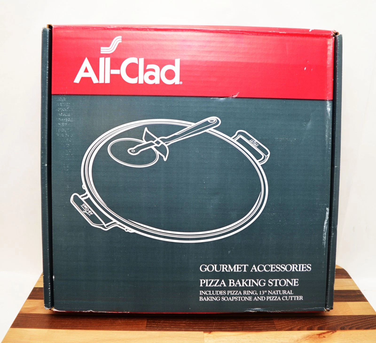 ALL CLAD 13" Pizza Baking Stone Soapstone Stainless Ring Trivet Cutter 00280 NEW
Opens in a new wind