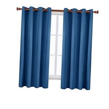 Blackout Curtains for Bedroom, Grommet Top 52"W x 72"L Pack of 1 Dark Blue