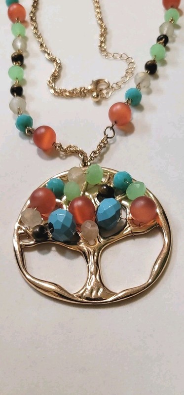 Tree Of Life Colorful Necklace 36"