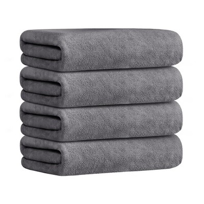 JML Bath Towels Set 4 Pack (30'' x 60'') - Large, 4 Towel Set, - Grey
