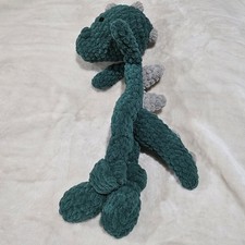 Crochet Dinasaur Knotted Lovey Amigurumi Green Nursery Baby Toy, Unisex